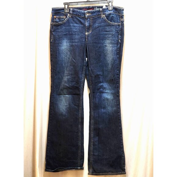 Tommy Hilfiger Freedom Bootcut Denim Blue Jeans Flap Pockets 14R 14 - Picture 1 of 4
